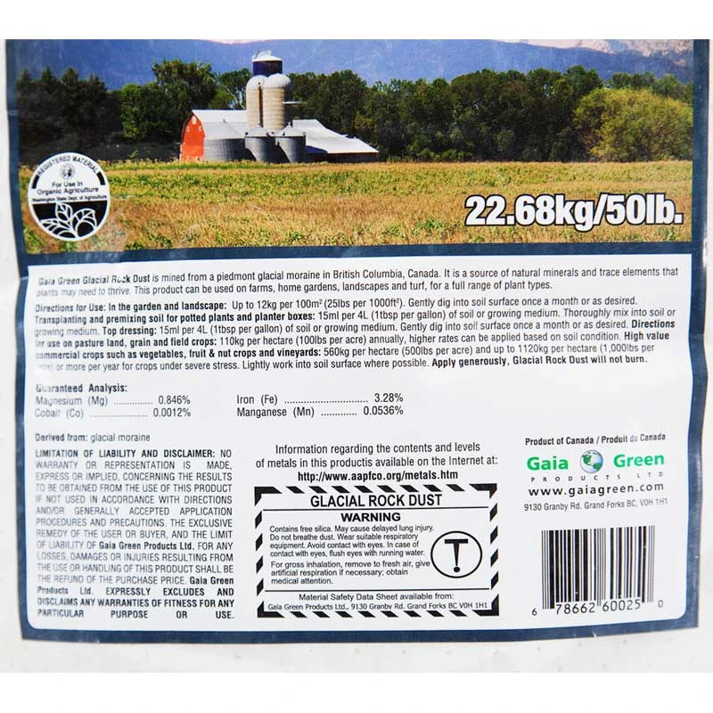 Gaia Green Glacial Rock Dust (50 Lb) 4 Gaia Green Glacial Rock Dust (50 Lb) - Billede 2