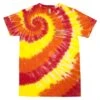 Peaceful Valley's Organic T Shirt Tie Dye Red/Orange/Yellow (Medium) -Brandt Butik peaceful valley s organic t shirt tie dye red orange yellow medium